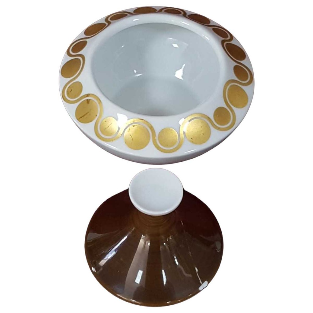 [458128270] Zuckerdose Golddekor Hutschenreuther weiß braun gebraucht - akzeptabel Bild 2