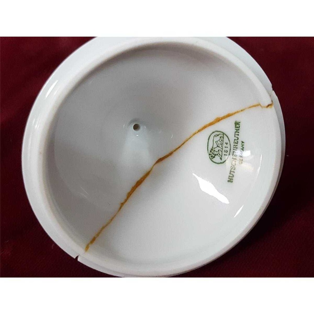 [458128270] Zuckerdose Golddekor Hutschenreuther weiß braun gebraucht - akzeptabel Bild 3