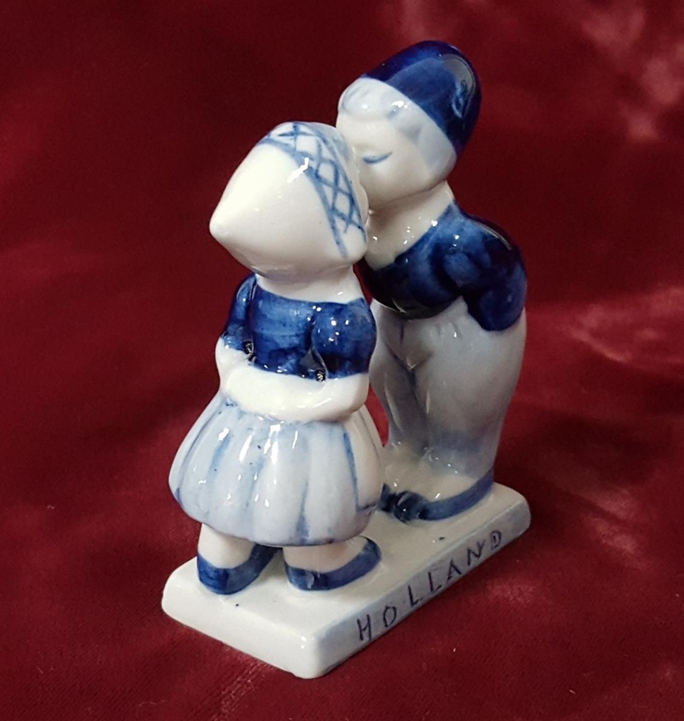 [458128308] Delfts Blauw Figur küssende Mädchen + Junge Holland H 9,4 cm Bild 2