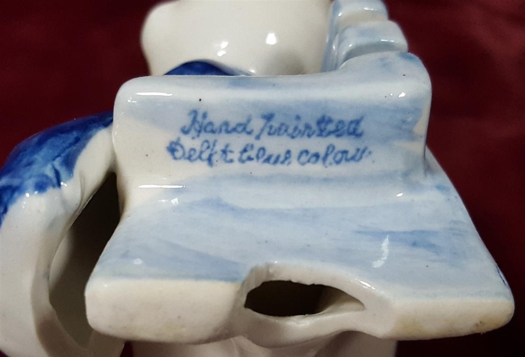 [458128310] Delfts Blauw Figur Paar auf Bank Keramik H 9,8 cm Bild 6