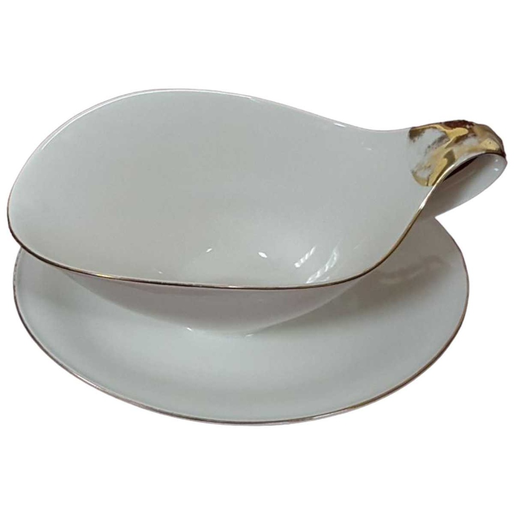 [458128354] Sauciere Goldrand Tirschenreuth Elfenbein Beige gebraucht - gut Bild 2