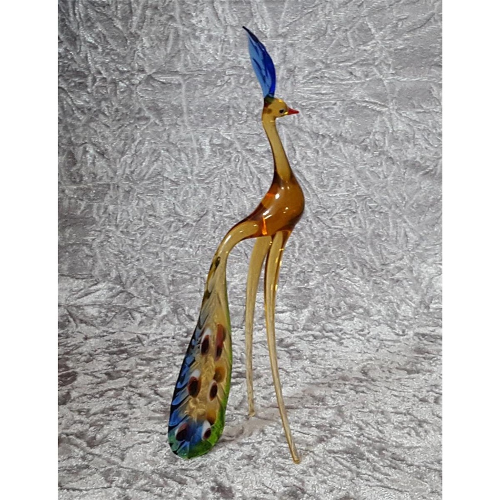 [458128356] Glasfigur Dekofigur Pfau H 21 cm Bild 2