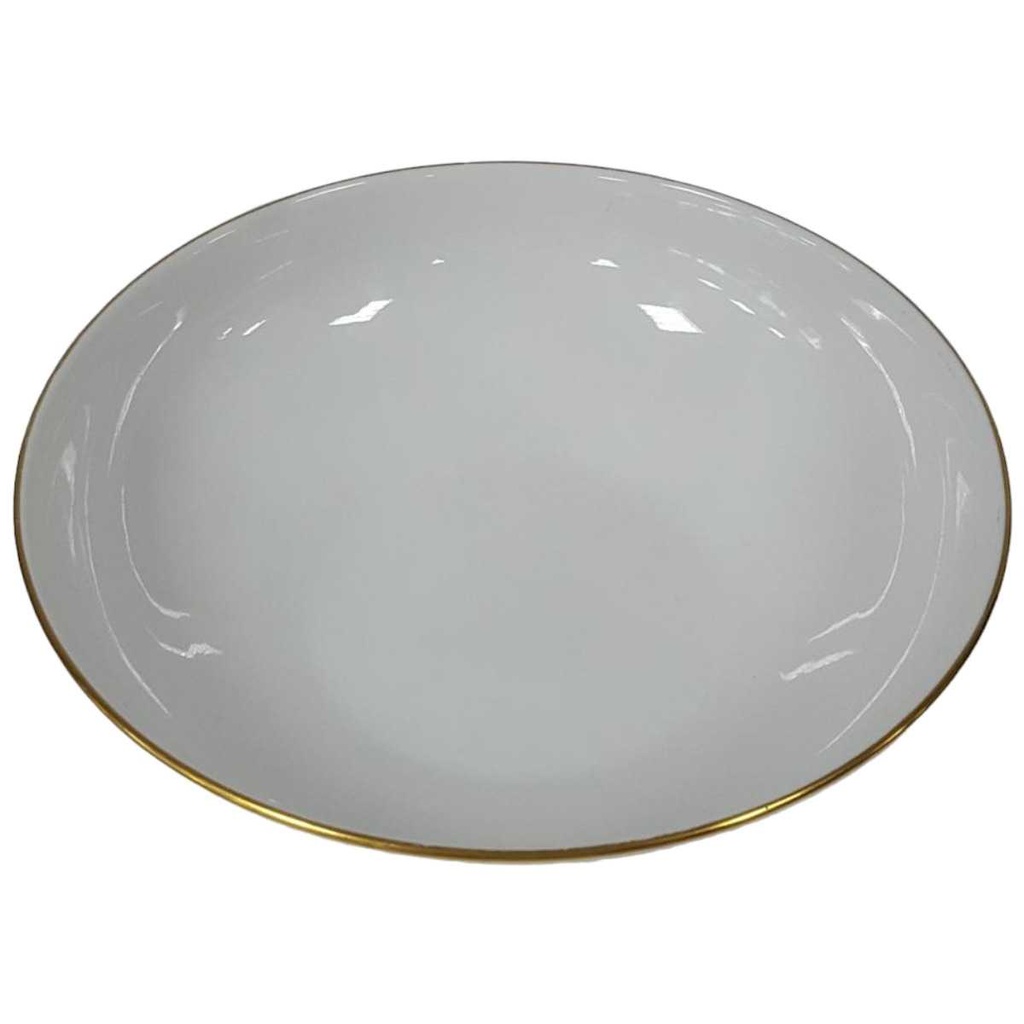 [458128476] Schüssel Servierschüssel Salatschüssel Goldrand 24,4 cm KPM Krister 0201 Weiß gebraucht - gut Bild 2