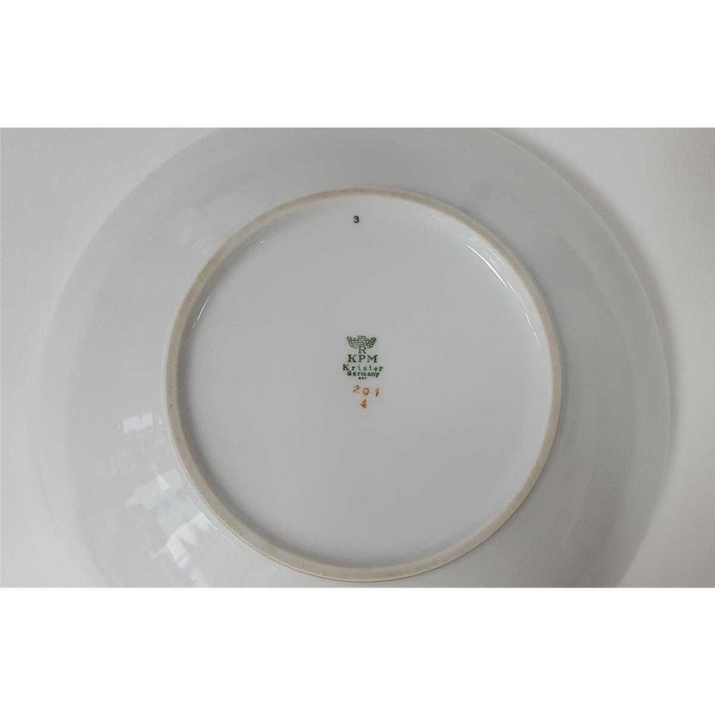 [458128476] Schüssel Servierschüssel Salatschüssel Goldrand 24,4 cm KPM Krister 0201 Weiß gebraucht - gut Bild 3