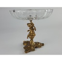 [458128509] Glasschale Snackschale Gebäckschale auf edlem Messingfuß H 14,7 D 15 cm Bild 2