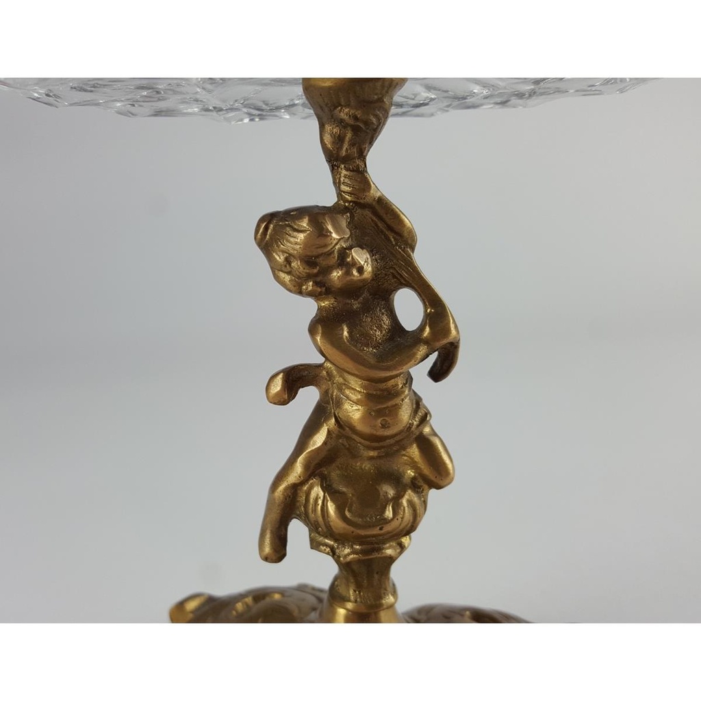 [458128509] Glasschale Snackschale Gebäckschale auf edlem Messingfuß H 14,7 D 15 cm Bild 8