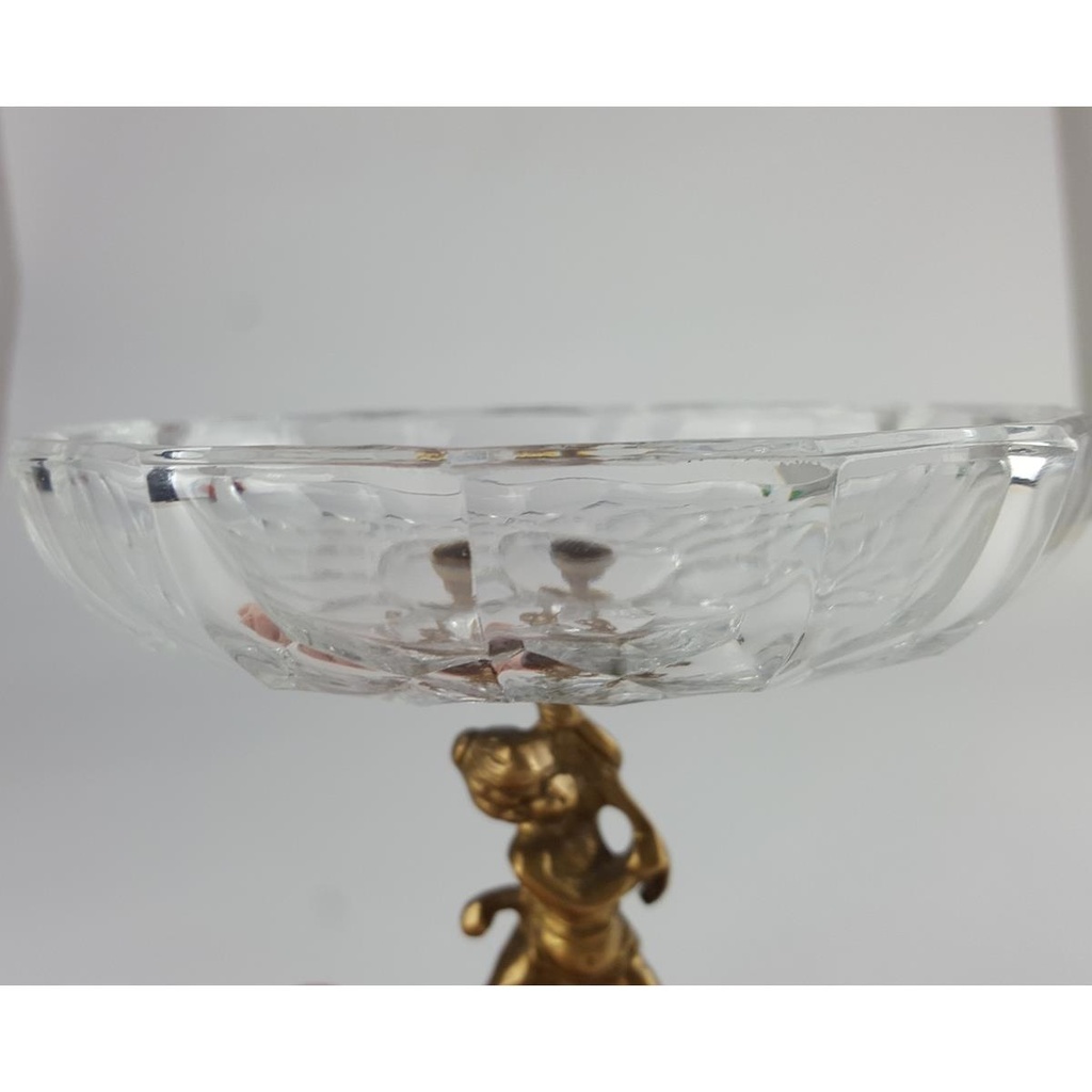 [458128509] Glasschale Snackschale Gebäckschale auf edlem Messingfuß H 14,7 D 15 cm Bild 9