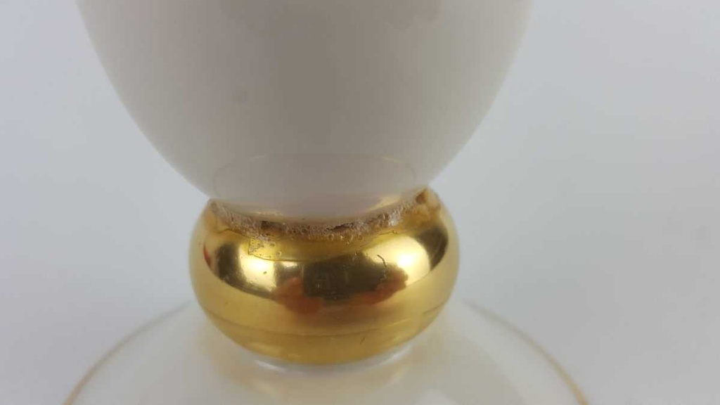 [458128561] Vase Goldrand 29 cm Lindner Porzellan Weiß Bavaria gebraucht - defekt Bild 4