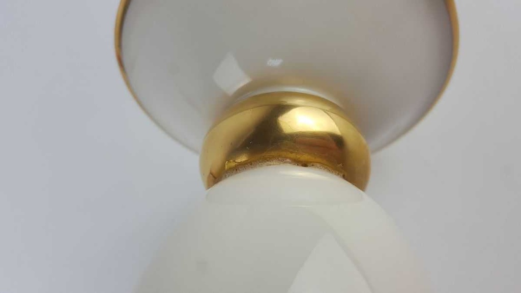 [458128561] Vase Goldrand 29 cm Lindner Porzellan Weiß Bavaria gebraucht - defekt Bild 7