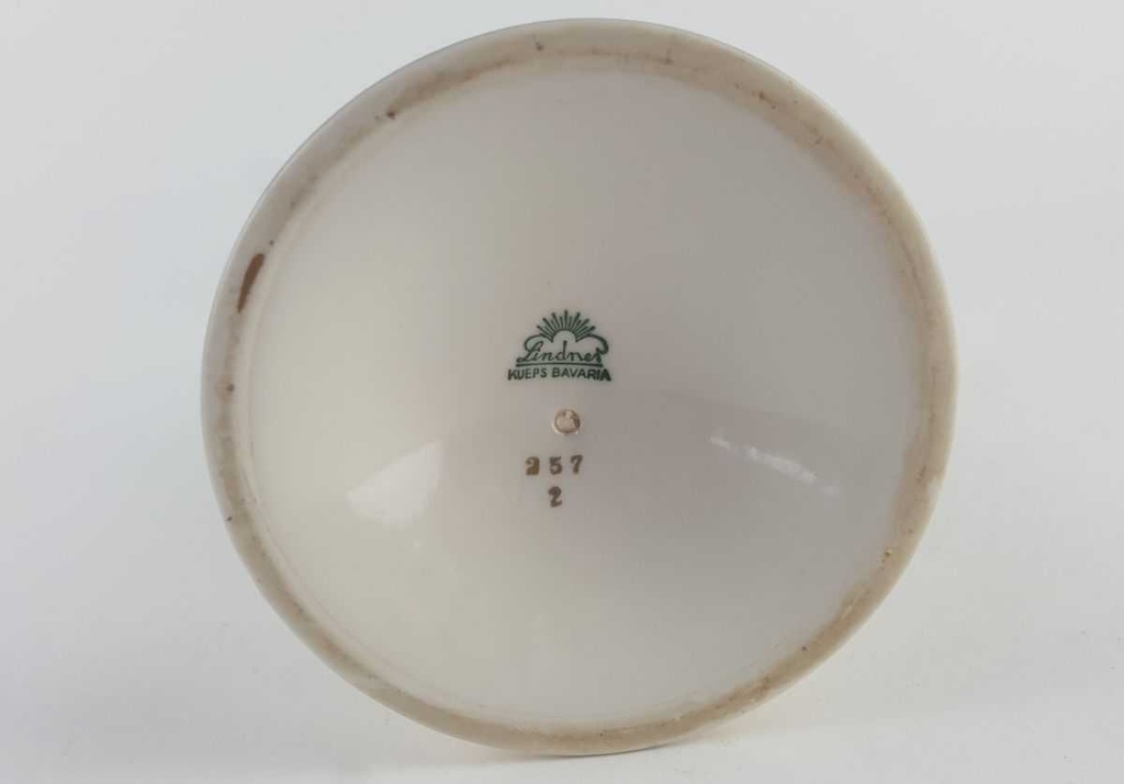 [458128561] Vase Goldrand 29 cm Lindner Porzellan Weiß Bavaria gebraucht - defekt Bild 8