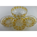 [458128571] Glasschale mit 6xSchälchen Weintrauben Relief Dekor gelb Set 7 tlg Bild 2