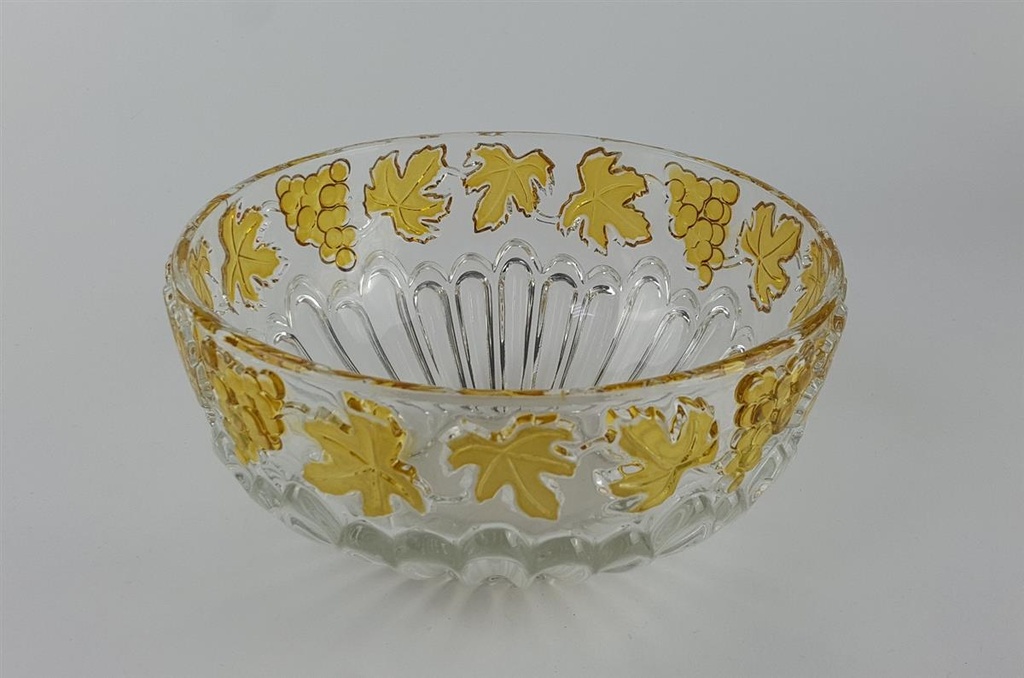 [458128571] Glasschale mit 6xSchälchen Weintrauben Relief Dekor gelb Set 7 tlg Bild 3
