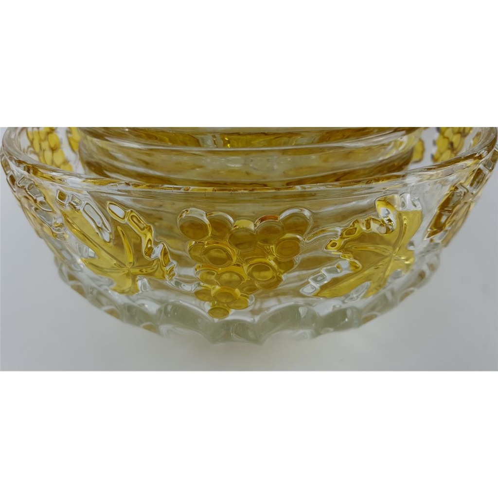 [458128571] Glasschale mit 6xSchälchen Weintrauben Relief Dekor gelb Set 7 tlg Bild 6