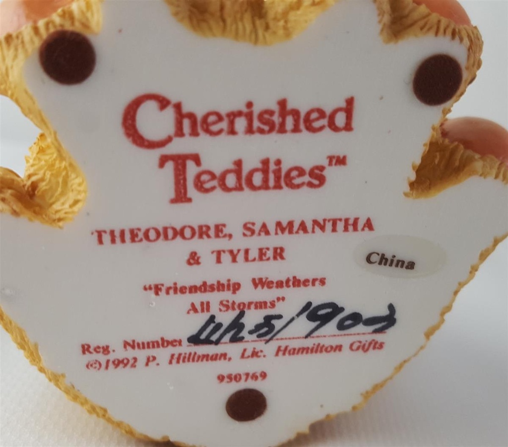 [45812859] Figur Cherished Teddies Theodore Samantha & Tyler Friendship Weathers All Storms 1992 gebraucht - sehr gut Bild 5