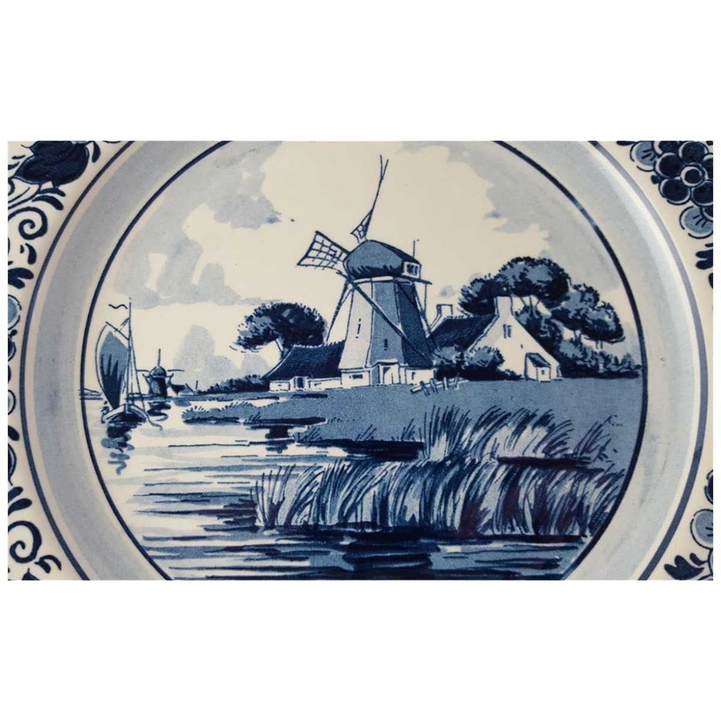 [45812861] Wandteller Royal Goedewaagen Blue Delft Windmühle gebraucht - sehr gut Bild 2