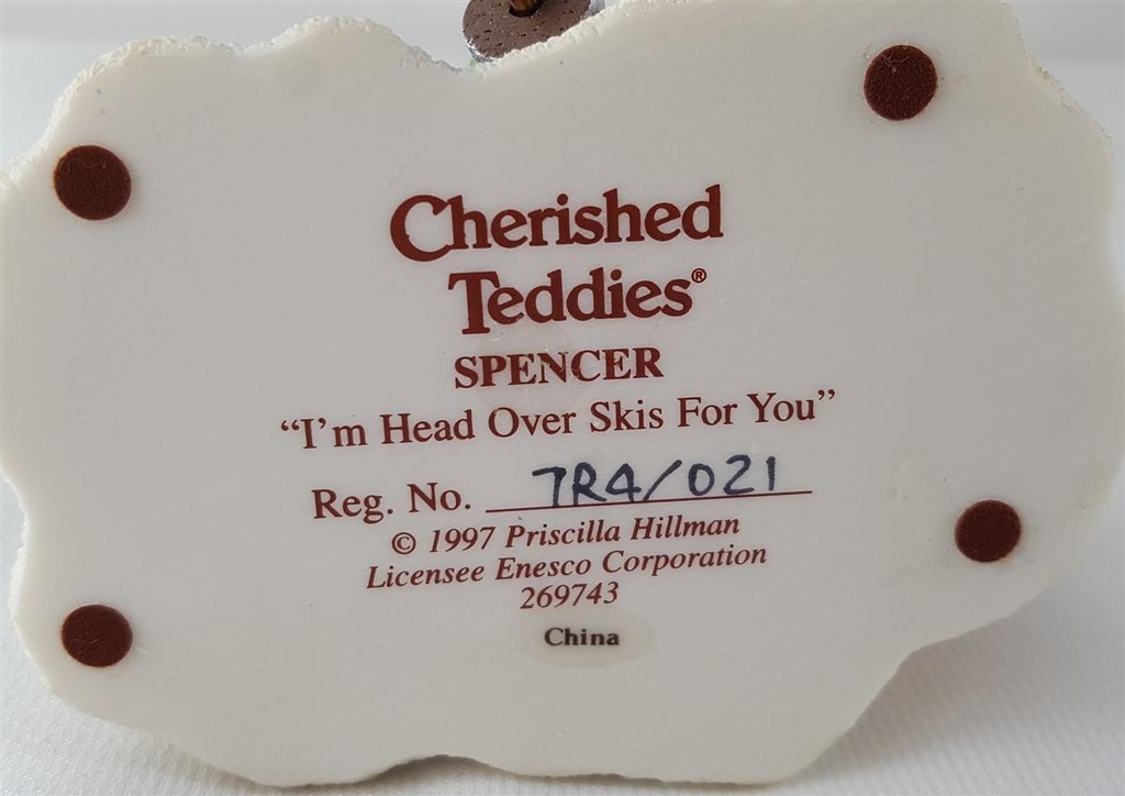 [45812876] Figur Cherished Teddies Spencer I´m Head Over Skis For You 1997 gebraucht - sehr gut Bild 6