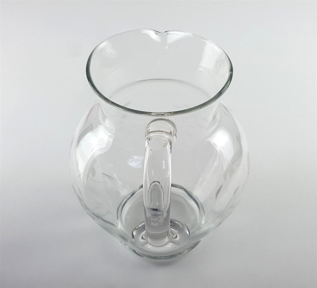[458128818] Glaskrug Glas Wasserkanne Kanne Trauben Schliff H 19,5 cm Bild 5