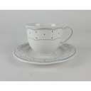 [458128833] Kaffeetasse mit Untertasse 2tlg Marienbad Ingres Weiss Blaue Rauten neu Bild 2