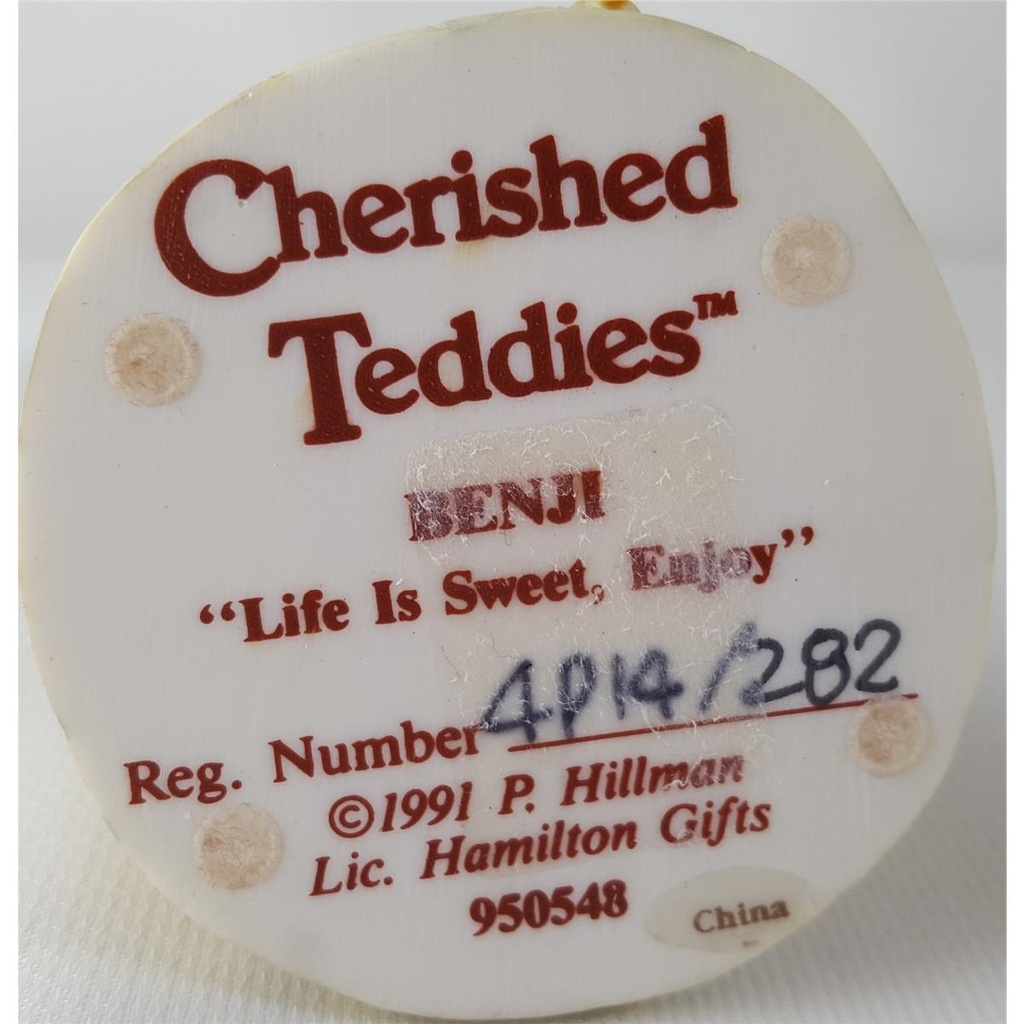 [45812885] Figur Cherished Teddies Benji Life Is Sweet, Enjoy 1991 gebraucht - sehr gut Bild 5