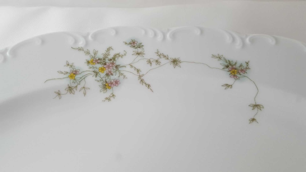 [45812956] Fleischplatte 38,6x28,7 cm Rosenthal Monbijou grüne Ranke gebraucht - gut Bild 3