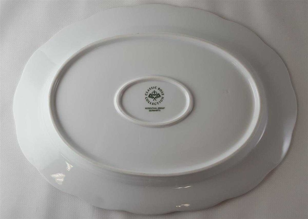 [45812957] Servierplatte Speiseplatte Fleischplatte Steakplatte 32x23,8 cm Rosenthal Monbijou grüne Ranke gebraucht - gut Bild 4