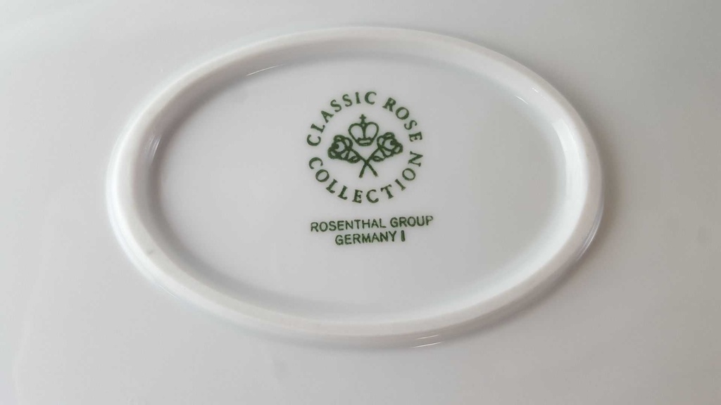 [45812957] Servierplatte Speiseplatte Fleischplatte Steakplatte 32x23,8 cm Rosenthal Monbijou grüne Ranke gebraucht - gut Bild 5
