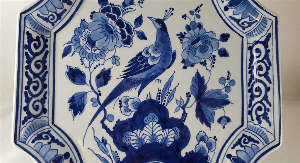 [45812964] Wandteller Sammelteller 30,2x23,3 cm Koninklijke Goedewaagen Pfau Motiv Blau gebraucht - neuwertig Bild 2