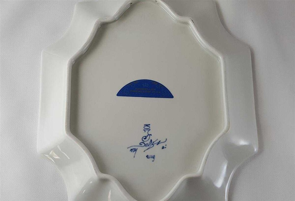 [45812964] Wandteller Sammelteller 30,2x23,3 cm Koninklijke Goedewaagen Pfau Motiv Blau gebraucht - neuwertig Bild 5