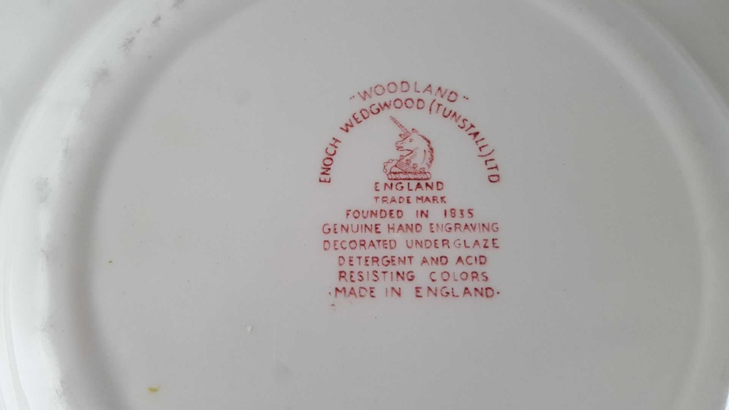 [45813004] Speiseteller Essteller 24,7 cm Enoch Wedgwood Woodland Rot gebraucht - akzeptabel Bild 5