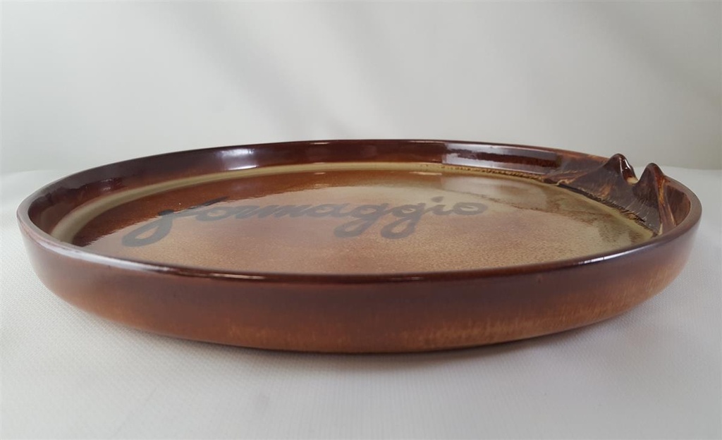 [45813094] Keramik Käsefondueteller Pizzateller formaggio Braun D 28,6 cm Bild 3