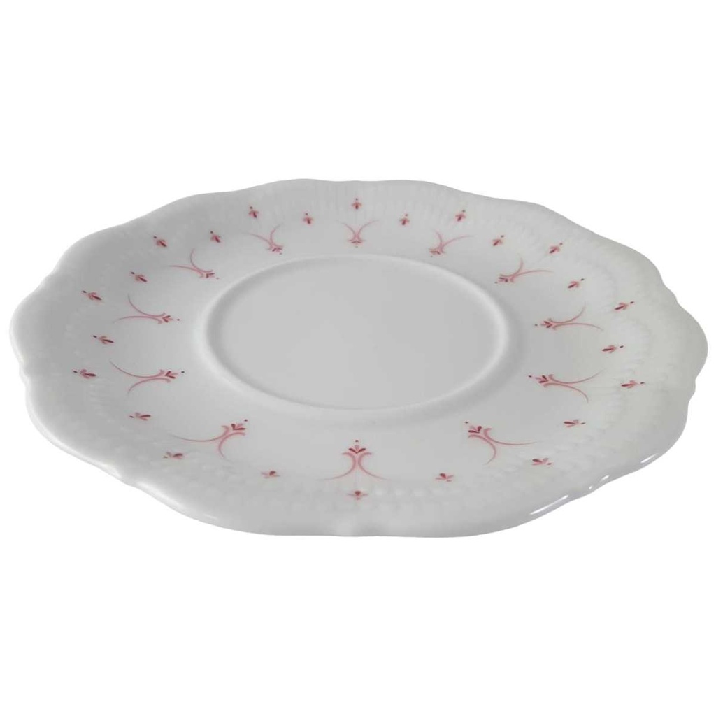 [45813106] Untertasse für Suppe 17,2 cm Schirnding Bavaria Opera rosa Dekor gebraucht - gut Bild 2