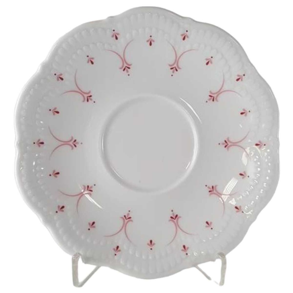 [45813115] Untertasse für Kaffee 14,2 cm Schirnding Bavaria Opera rosa Dekor gebraucht - gut Bild 2