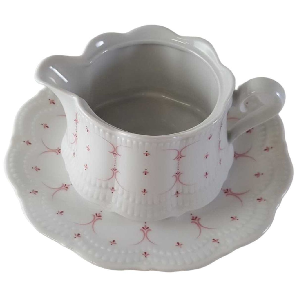 [45813117] Sauciere mit Teller 2tlg Schirnding Bavaria Opera rosa Dekor gebraucht - sehr gut Bild 2