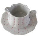 [45813117] Sauciere mit Teller 2tlg Schirnding Bavaria Opera rosa Dekor gebraucht - sehr gut Bild 2
