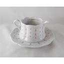 [45813117] Sauciere mit Teller 2tlg Schirnding Bavaria Opera rosa Dekor gebraucht - sehr gut Bild 4