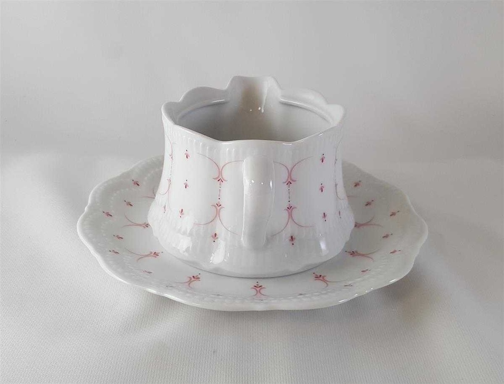 [45813117] Sauciere mit Teller 2tlg Schirnding Bavaria Opera rosa Dekor gebraucht - sehr gut Bild 5