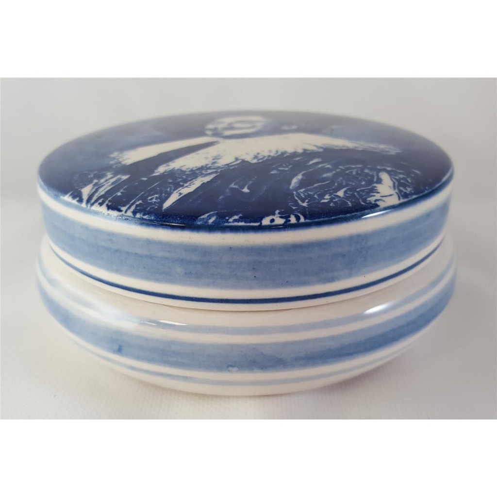 [45813138] Delfts Blue Deckeldose Handbemalt Handarbeit Keramik D 13,5 H 5,2 cm Bild 3