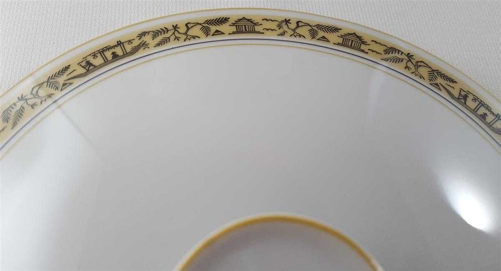 [45813141] Ragoutterrine Suppenterrine Suppenschüssel Servierschüssel 1,4 L Volkstedt Gelb Schwarz Dekor gebraucht - gut Bild 5