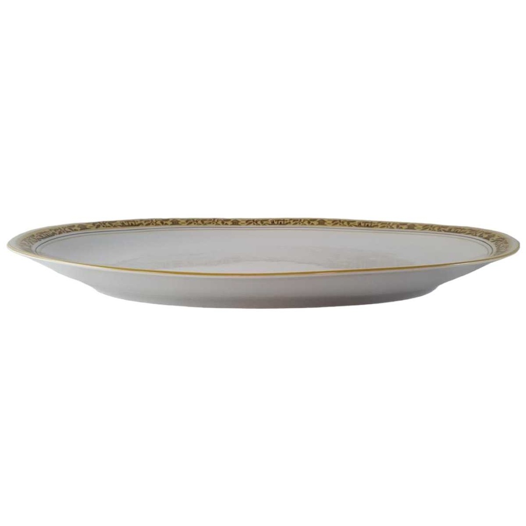 [45813146] Servierplatte Speiseplatte Fleischplatte Steakplatte 32,5x21 cm Volkstedt Gelb Schwarz Dekor gebraucht - gut Bild 2