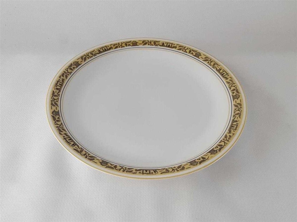 [45813147] Kuchenteller Dessertteller Frühstücksteller 19,1 cm Volkstedt Gelb Schwarz Dekor gebraucht - gut Bild 3
