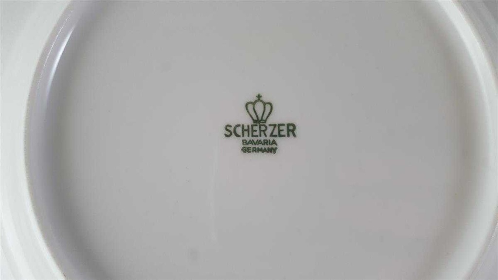 [45813158] Suppenteller 23,3 cm Zeh Scherzer Reliefdekor Platinrand Weiß gebraucht - gut Bild 4