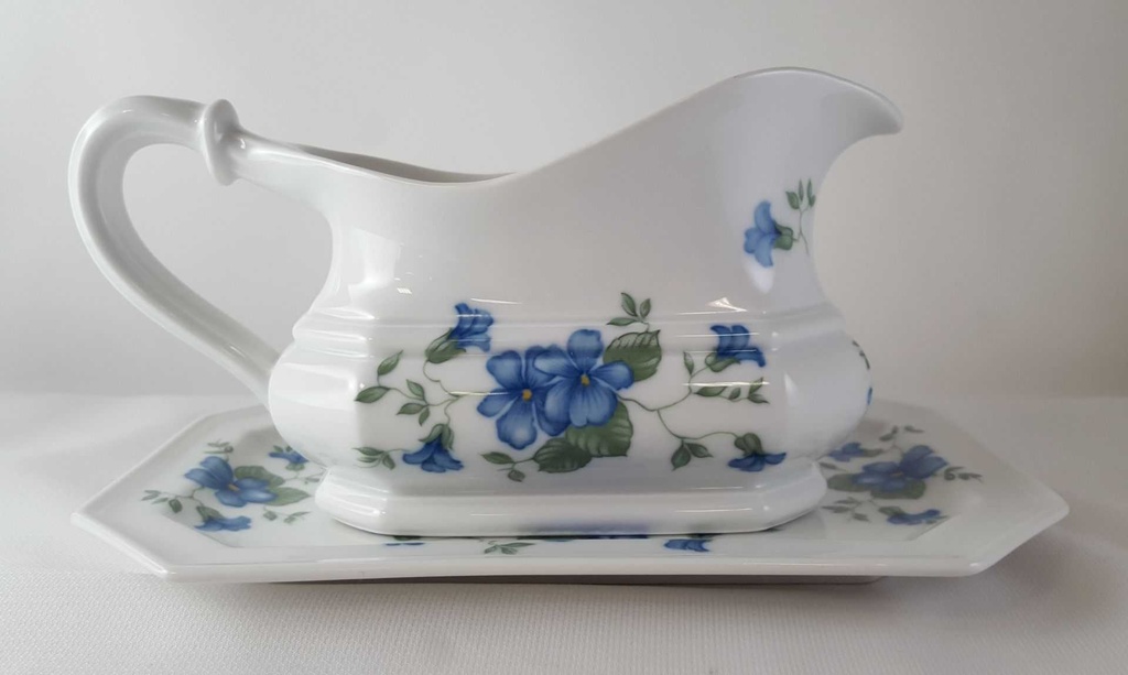 [45813174] Sauciere mit Teller 2tlg Villeroy & Boch Gallo Leonardo Marie Claire Veilchenblüten gebraucht - gut Bild 3