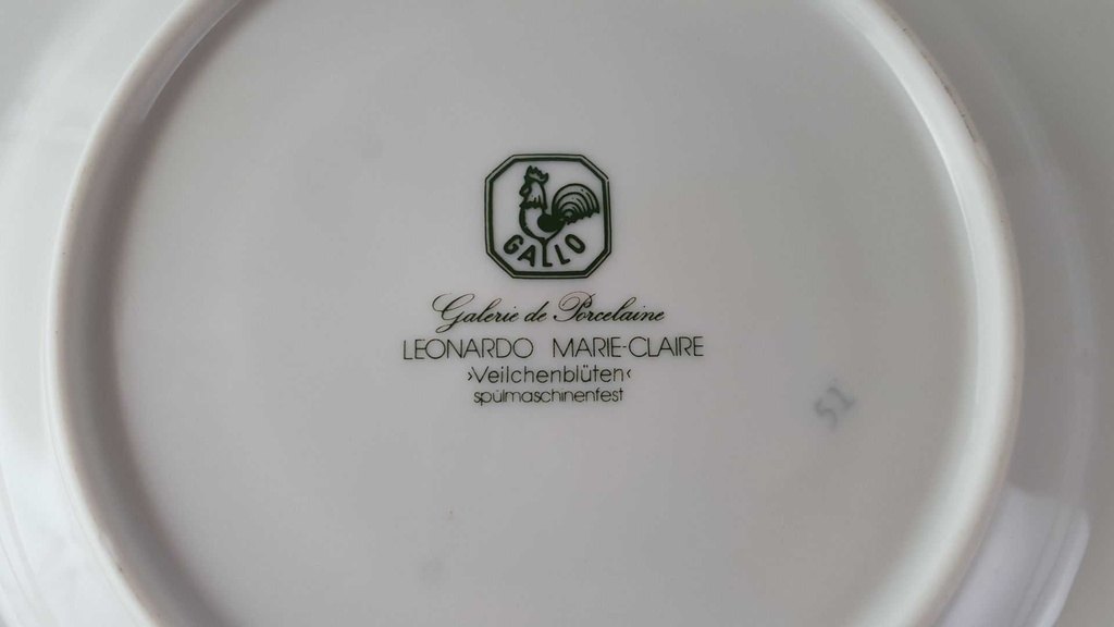 [45813184] Untertasse für Suppe 18 cm Villeroy & Boch Gallo Leonardo Marie Claire Veilchenblüten gebraucht - sehr gut Bild 4