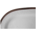 [45813197] Servierplatte Speiseplatte Fleischplatte Steakplatte 34,5x22 cm Zeh Scherzer Reliefdekor Platinrand Weiß gebraucht - gut Bild 2
