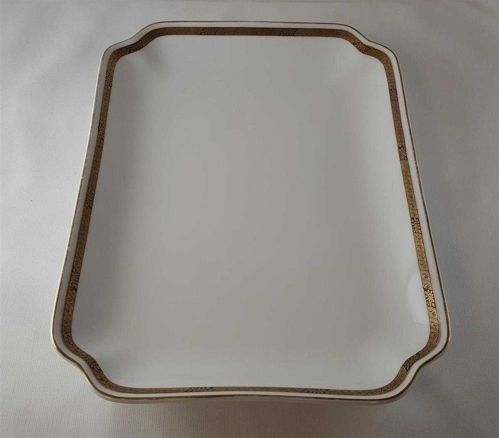 [45813199] Servierplatte Speiseplatte Fleischplatte Steakplatte 35,3x24,2 cm Hutschenreuther Hohenberg Dekor Schwarz Gold Weiß gebraucht - gut Bild 5