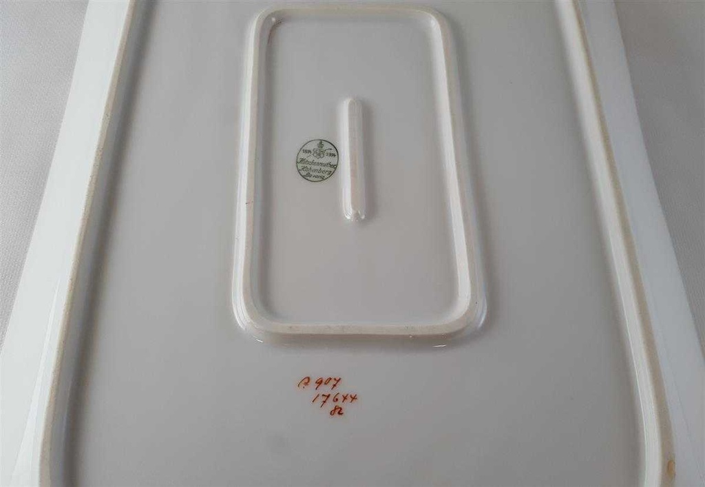 [45813199] Servierplatte Speiseplatte Fleischplatte Steakplatte 35,3x24,2 cm Hutschenreuther Hohenberg Dekor Schwarz Gold Weiß gebraucht - gut Bild 6