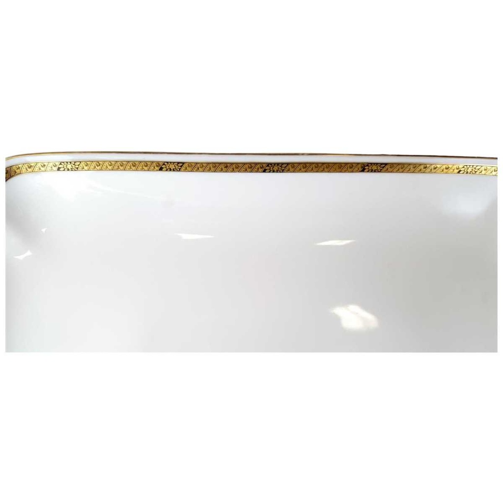 [45813200] Servierplatte Speiseplatte Fleischplatte Steakplatte 44x30 cm Hutschenreuther Hohenberg Dekor Schwarz Gold Weiß gebraucht - gut Bild 2