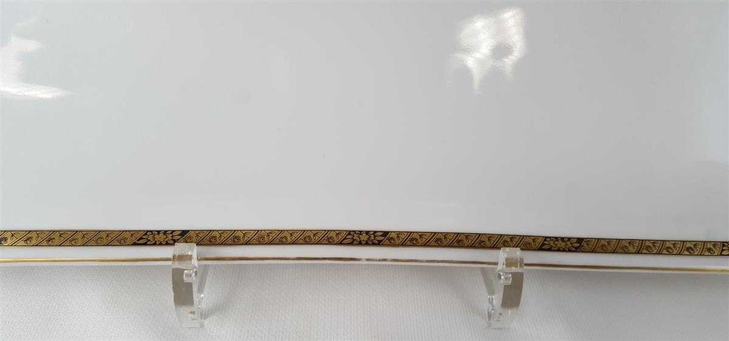 [45813200] Servierplatte Speiseplatte Fleischplatte Steakplatte 44x30 cm Hutschenreuther Hohenberg Dekor Schwarz Gold Weiß gebraucht - gut Bild 3