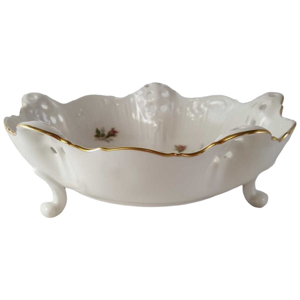 [45813201] Gebäckschale Durchbruchschale Konfektschale Goldrand Durchbrucharbeit 19 cm Rosenthal Classic Rose Collection Moosrose mit Elfenbein gebraucht - neuwertig Bild 2