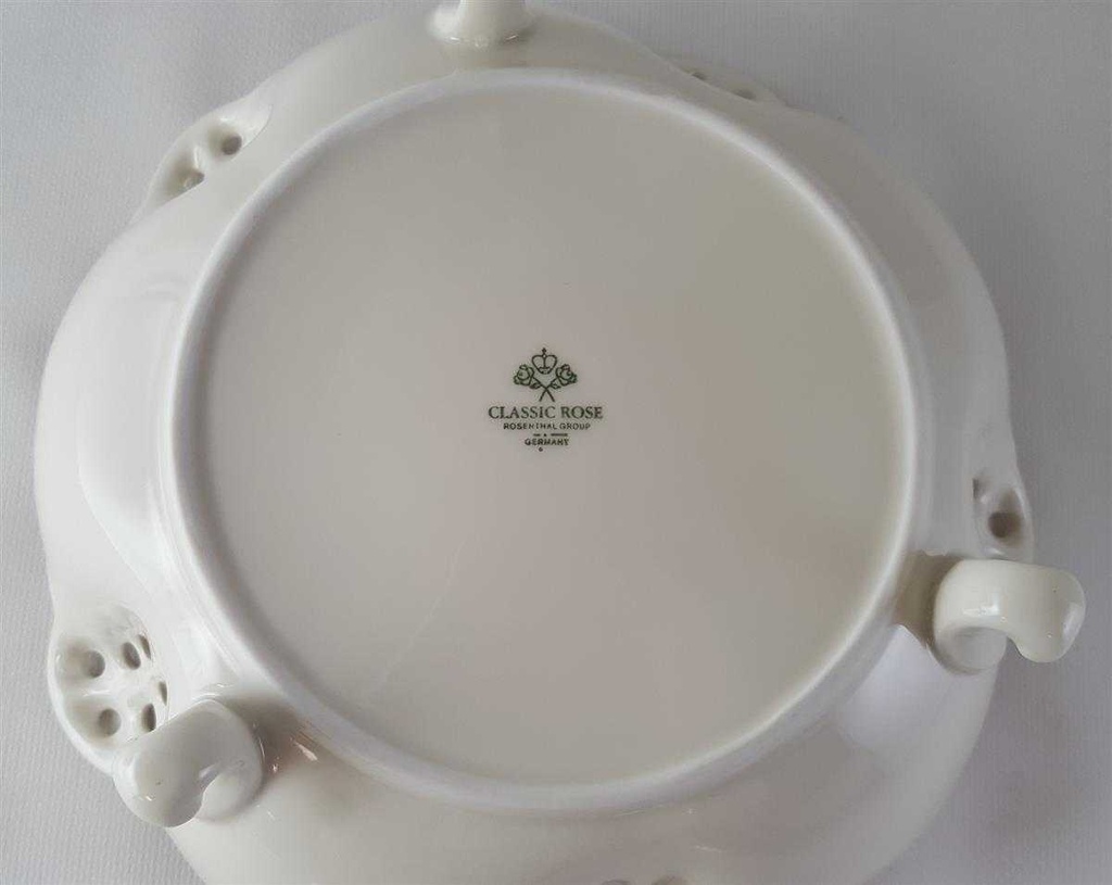 [45813201] Gebäckschale Durchbruchschale Konfektschale Goldrand Durchbrucharbeit 19 cm Rosenthal Classic Rose Collection Moosrose mit Elfenbein gebraucht - neuwertig Bild 3